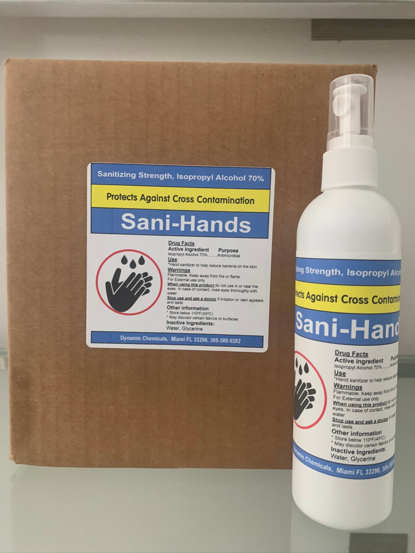 SANI-HANDS HAND SANITIZER 70% ALCOHOL, 8oz. SPRAY BOTTLES