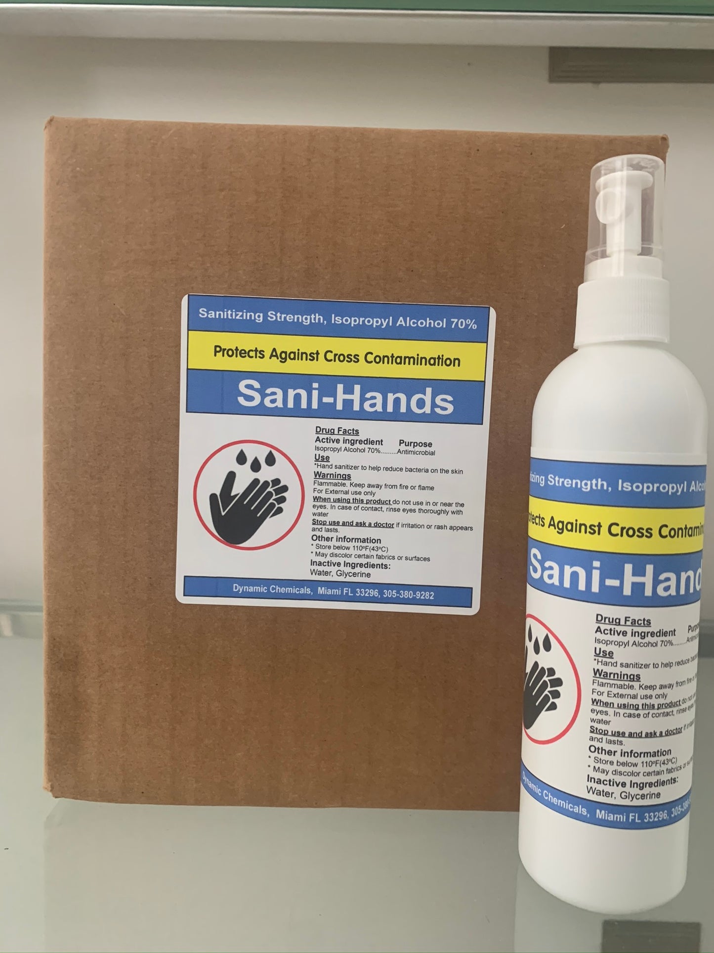 SANI-HANDS HAND SANITIZER 70% ALCOHOL, 8oz. SPRAY BOTTLES
